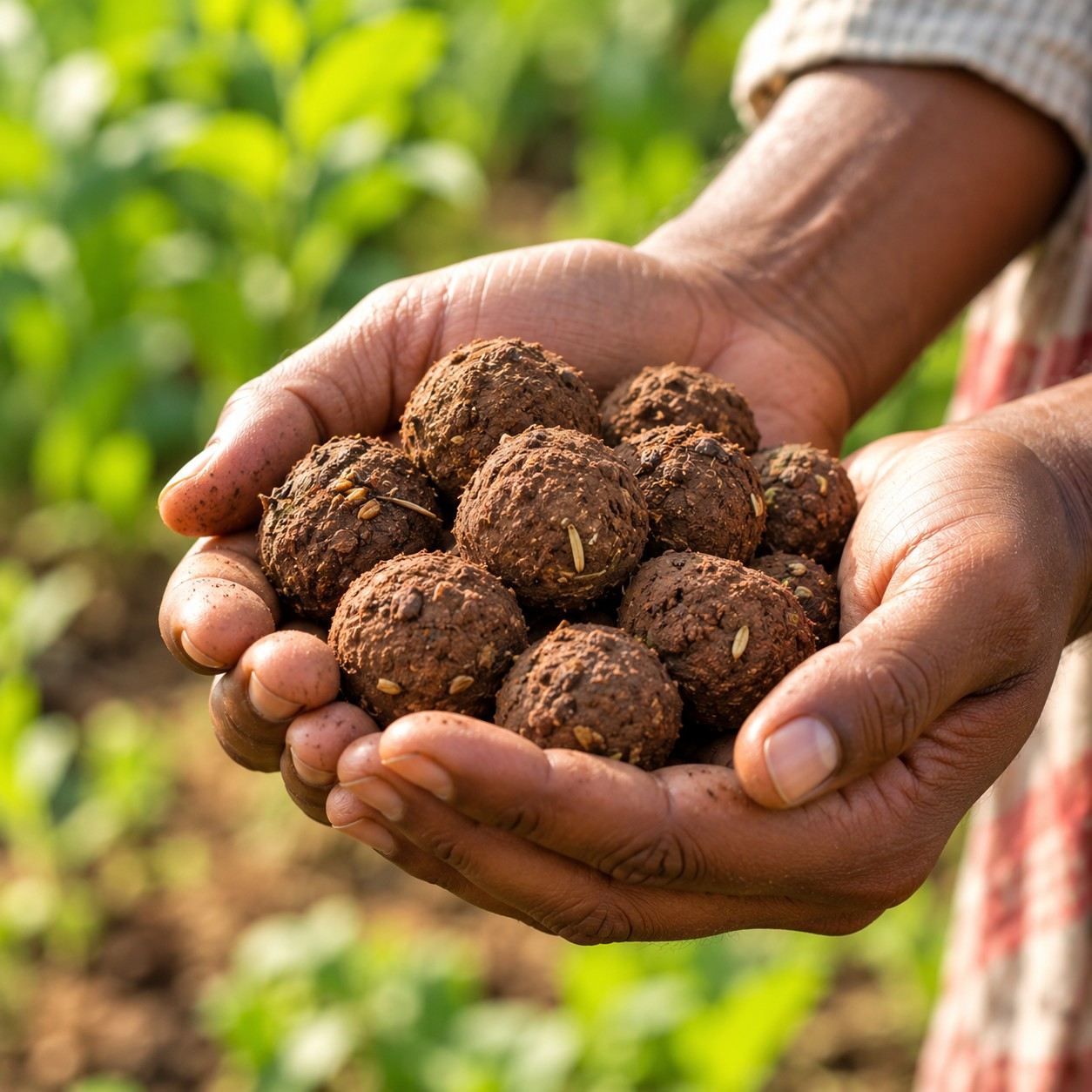 Home hands holding earth seed balls 200kb